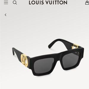 Louis Vuitton Black Sunglasses with Gold Accents